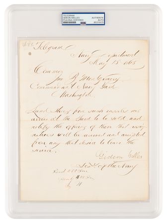 Lot #401 Gideon Welles Civil War-Dated Letter