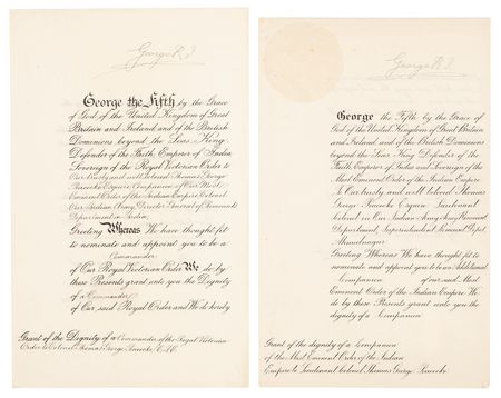 Lot #364 King George V (2) Signed Appointments for a Noted Officer in the Indian Army Remount Department - Image 2