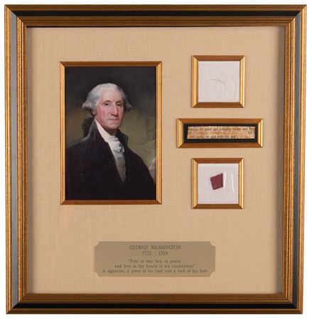 Lot #4 George Washington Signature, Cloak Swatch, and Lock of Hair - Image 2
