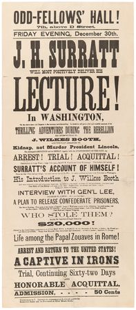 Lot #321 Lincoln Assassination: John Surratt