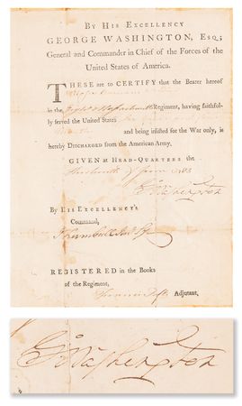 Lot #2 George Washington Signed Revolutionary War
