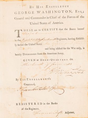 Lot #2 George Washington Signed Revolutionary War Discharge Certificate (1783) - Image 2