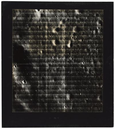 Lot #7533 Lunar Orbiter 2: Sea of Tranquility Close-Up Photograph - Image 1