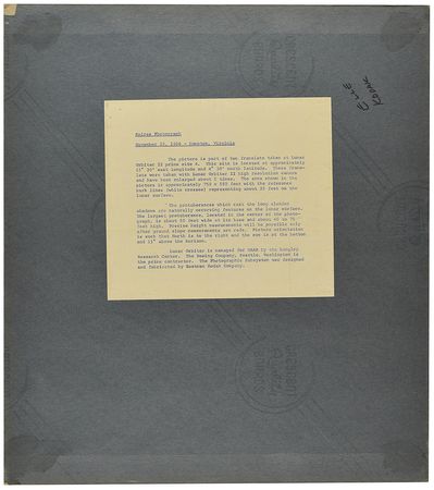 Lot #7532 Lunar Orbiter 2: Prime Site 4 'Spires' Photograph - Image 2