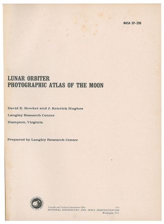 Lot #7555 Lunar Orbiter Photographic Atlas of the Moon by Bowker and Hughes (NASA SP-206) - Image 1