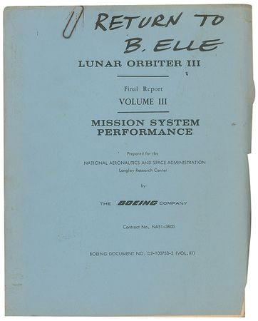 Lot #7536 Lunar Orbiter 3 Final Report, Volume III - Image 1