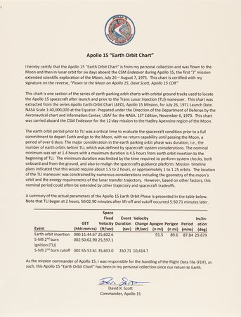 Lot #7337 Apollo 15 Flown Earth Orbit Chart - From the Personal Collection of Dave Scott - Image 4