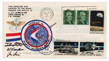 Lot #7336 Apollo 15 Lunar Surface-Flown Sieger Crew-Owned Cover - From the Collection of Dave Scott - Image 1
