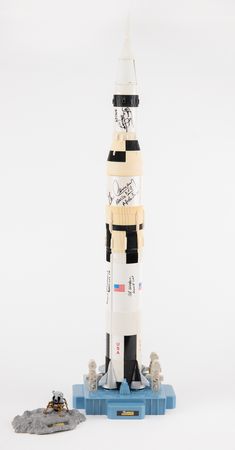 Lot #7505 Apollo Astronauts (8) Multi-Signed Saturn V Rocket Model - Image 1