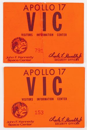 Lot #7376 Apollo 17 Launch (VIC) Vehicle Permits -
