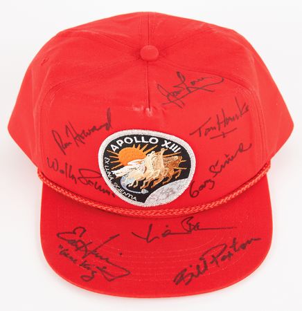 Lot #7265 Apollo 13 Signed Baseball Cap with Lovell, Schirra, Hanks, Howard, Paxton, and Others - Image 2