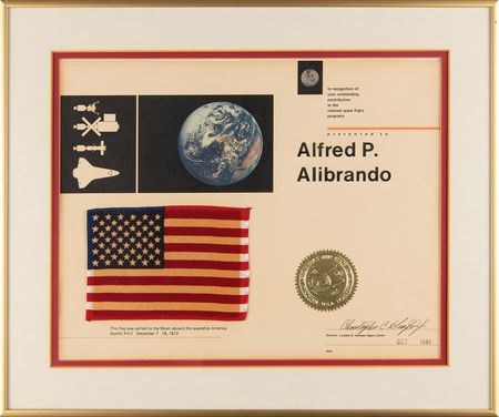 Lot #7366 Apollo 17 Flown Flag Presented to a NASA Public Affairs Officer - Image 3