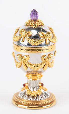 Lot #7283 Apollo 14 Lunar Surface-Flown Lunar Bible Text Fragment in Fabergé Egg - From the Personal Collection of Edgar Mitchell - Image 3