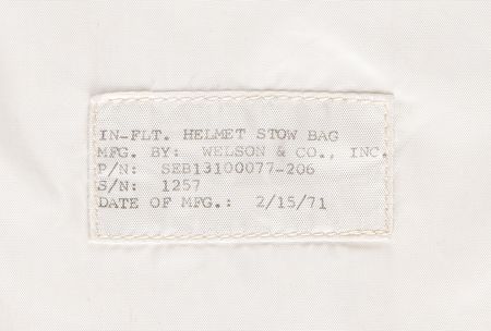 Lot #7413 Apollo Command Module In-Flight Helmet Stowage Bag - Image 3