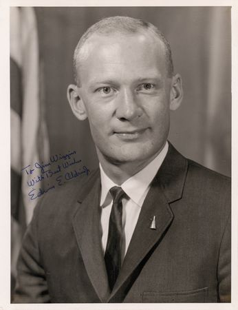 Lot #7164 Buzz Aldrin Signed Photograph - Image 1