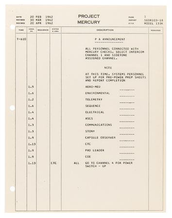 Lot #7045 Mercury-Atlas 7 Launch Countdown Manual - Image 4