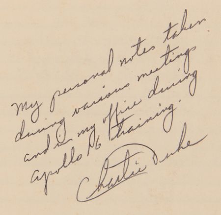 Lot #7357 Charlie Duke Handwritten Apollo 16 Training Notebook: 
