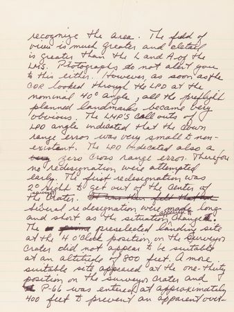Lot #7222 Charles Conrad Handwritten Apollo 12 Flight Report Manuscript Draft: Lunar Landing Sequence and Ascent, Rendezvous & Docking - Image 3