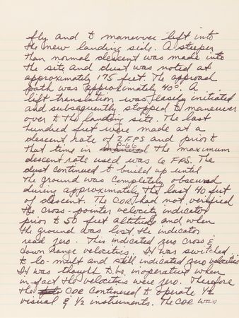 Lot #7222 Charles Conrad Handwritten Apollo 12 Flight Report Manuscript Draft: Lunar Landing Sequence and Ascent, Rendezvous & Docking - Image 4