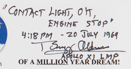 Lot #7188 Apollo 11: Buzz Aldrin and Charlie Duke Signed Souvenir Mission Transcript - 