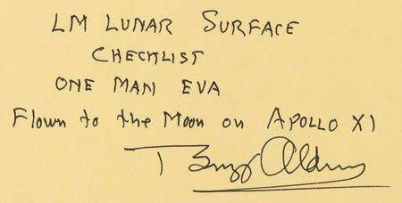 Lot #7137 Apollo 11 Flown LM Lunar Surface Checklist Page Signed by Buzz Aldrin - One-Man EVA Procedures - Image 2