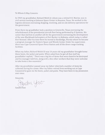 Lot #7025 B. F. Goodrich Modified Mark IV Pressure Suit Boot - Marked 