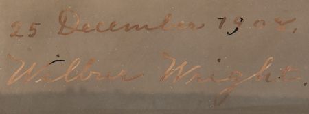 Lot #7004 Wilbur Wright Oversized Signed Photograph - Wright Flyer Sets an Altitude Record in 1908 - Image 3
