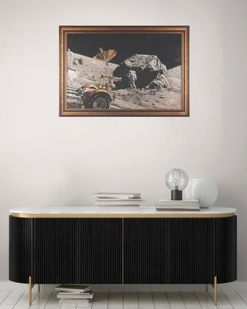 Lot #7202 Alan Bean Original Acrylic Painting - 'Earth Is Watching' (1983) - Image 7