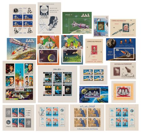 Lot #7384 Astronauts Signed 'Sieger' Stamp