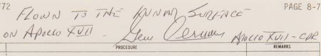 Lot #7368 Apollo 17 Lunar-Surface Flown 'LM Malfunction Procedures' Checklist Page Signed by Gene Cernan - Image 2