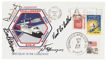 Lot #7474 STS-6 Crew-Signed Launch/Landing Cover