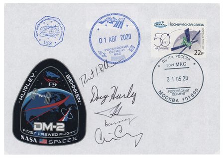 Lot #7493 SpaceX Dragon DM-2 Flown Cover Signed by