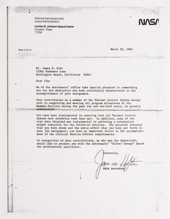 Lot #7435 Astronauts 'Silver Snoopy' Award - Image 7