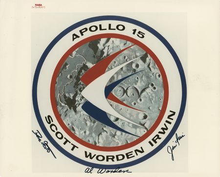 Lot #7347 Apollo 15 Crew-Signed Photograph