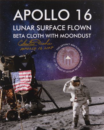 Lot #7358 Apollo 16 Flown Beta Swatch Presentation