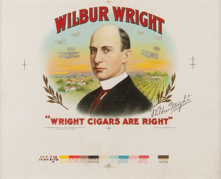 Lot #7018 Wilbur Wright Cigar Box Label Proof - Image 1