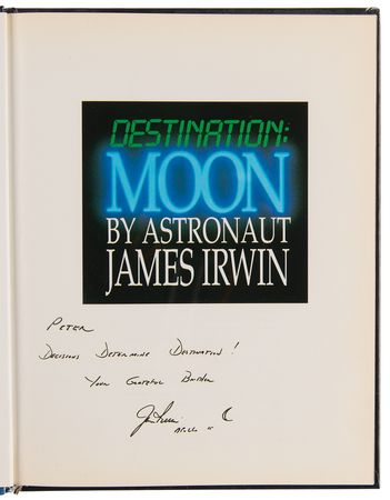 Lot #7350 Jim Irwin (3) Signed Items - Book, Brochure, and Photograph - Image 2