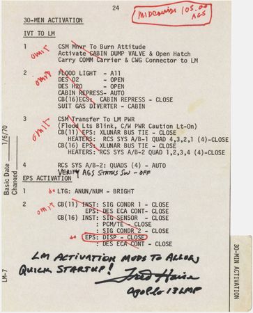 Lot #7253 Fred Haise Signed Souvenir Apollo 13