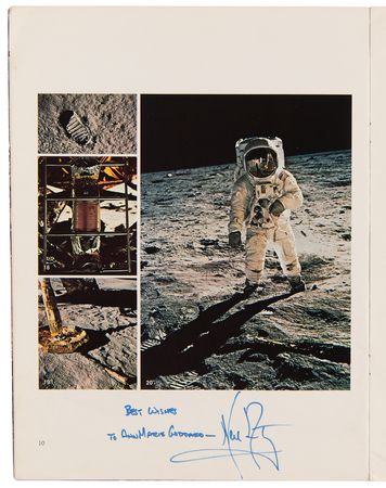 Lot #7193 Neil Armstrong Signed Apollo 11 Commemorative Booklet - The First Lunar Landing, As Told by the Astronauts - Image 1
