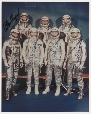 Lot #7041 Mercury Astronauts (6) Signed Photograph