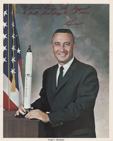 Lot #7037 Gus Grissom Signed Photograph to a