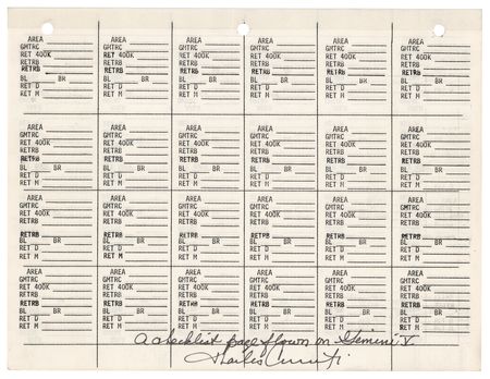 Lot #7073 Gemini 5 Flown Flight Plan Page Signed by Charles Conrad - Image 1