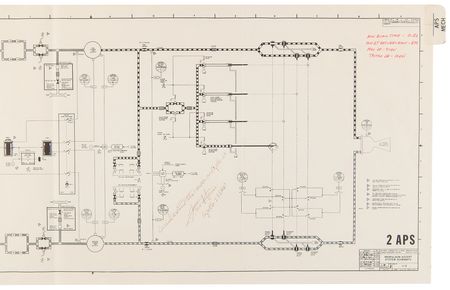 Lot #7234 Apollo 13 Flown LM Systems Data Schematic Signed by Fred Haise - From the Personal Collection of Fred Haise - Image 1
