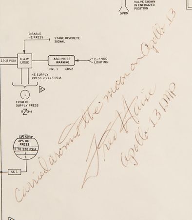 Lot #7234 Apollo 13 Flown LM Systems Data Schematic Signed by Fred Haise - From the Personal Collection of Fred Haise - Image 2