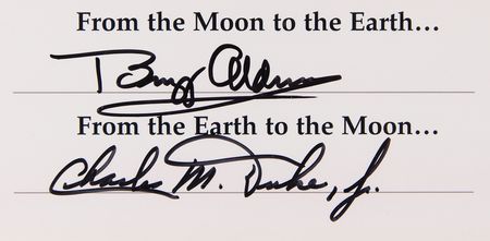Lot #7165 Buzz Aldrin and Charlie Duke Signed Print - 'The First Words Ever Spoken' (Ltd. Ed. #35/99) - Image 2