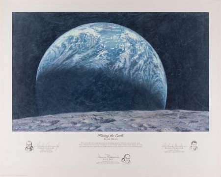 Lot #7209 Apollo 12 Signed Lithograph - 'Kissing the Earth' (Ltd. Ed. #472/650) - Image 1