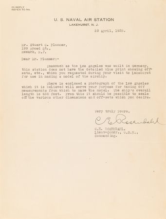 Lot #7009 Hindenburg Correspondance Archive with (20+) Letters from Airship Notables like Lakehurst’s Charles E. Rosendahl and Zeppelin’s Hugo Eckener - Image 2