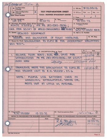 Lot #7356 Apollo 16 Flown Fire Extinguisher - Carried Aboard the Command Module Casper - Image 14