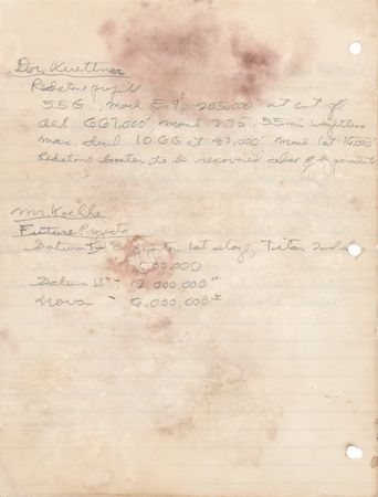 Lot #7052 Deke Slayton Early Handwritten Notes on Redstone Rocket Tests - Image 2