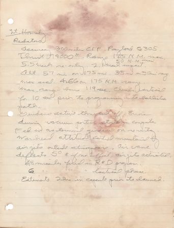 Lot #7052 Deke Slayton Early Handwritten Notes on Redstone Rocket Tests - Image 4